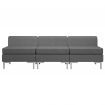 Sectional Middle Sofas 3 pcs with Cushions Fabric Dark Grey