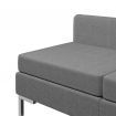 Sectional Middle Sofas 3 pcs with Cushions Fabric Dark Grey