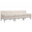 Sectional Middle Sofas 3 pcs with Cushions Fabric Cream