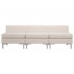 Sectional Middle Sofas 3 pcs with Cushions Fabric Cream