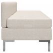 Sectional Middle Sofas 3 pcs with Cushions Fabric Cream