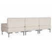 Sectional Middle Sofas 3 pcs with Cushions Fabric Cream