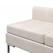 Sectional Middle Sofas 3 pcs with Cushions Fabric Cream