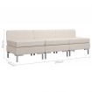 Sectional Middle Sofas 3 pcs with Cushions Fabric Cream