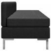 Sectional Middle Sofas 3 pcs with Cushions Fabric Black