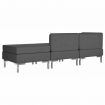 3 Piece Sofa Set Fabric Dark Grey