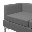 3 Piece Sofa Set Fabric Dark Grey