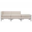 3 Piece Sofa Set Fabric Cream