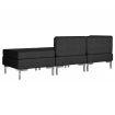 3 Piece Sofa Set Fabric Black