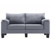 2-Seater Sofa Light Grey Fabric