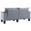 2-Seater Sofa Light Grey Fabric