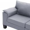 2-Seater Sofa Light Grey Fabric