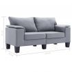 2-Seater Sofa Light Grey Fabric