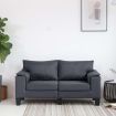2-Seater Sofa Dark Grey Fabric
