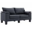 2-Seater Sofa Dark Grey Fabric