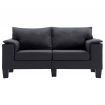 2-Seater Sofa Dark Grey Fabric