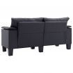 2-Seater Sofa Dark Grey Fabric