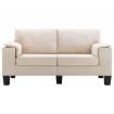 2-Seater Sofa Cream Fabric