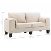 2-Seater Sofa Cream Fabric