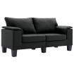 2-Seater Sofa Black Fabric
