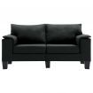 2-Seater Sofa Black Fabric