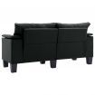 2-Seater Sofa Black Fabric