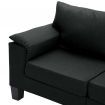 2-Seater Sofa Black Fabric