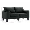 2-Seater Sofa Black Fabric