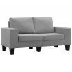 2-Seater Sofa Light Grey Fabric