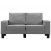 2-Seater Sofa Light Grey Fabric
