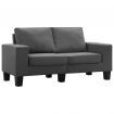 2-Seater Sofa Dark Grey Fabric