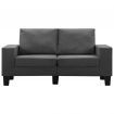 2-Seater Sofa Dark Grey Fabric