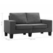 2-Seater Sofa Dark Grey Fabric