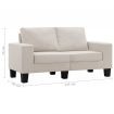 2-Seater Sofa Cream Fabric