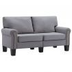 2-Seater Sofa Light Grey Fabric