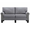 2-Seater Sofa Light Grey Fabric