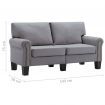 2-Seater Sofa Light Grey Fabric