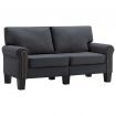 2-Seater Sofa Dark Grey Fabric