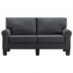 2-Seater Sofa Dark Grey Fabric