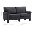 2-Seater Sofa Dark Grey Fabric