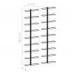 289562 Wall-mounted Wine Racks for 18 Bottles 2 pcs Black Iron