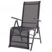 Reclining Deck Chair Aluminium and Textilene Black