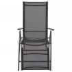 Reclining Deck Chair Aluminium and Textilene Black