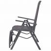 Reclining Deck Chair Aluminium and Textilene Black