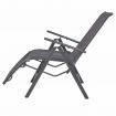 Reclining Deck Chair Aluminium and Textilene Black