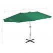 Outdoor Parasol with Aluminium Pole 460x270 cm Green