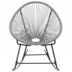 Outdoor Rocking Moon Chair Grey Poly Rattan