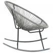 Outdoor Rocking Moon Chair Grey Poly Rattan