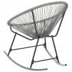 Outdoor Rocking Moon Chair Grey Poly Rattan