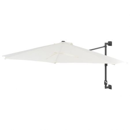 Wall-Mounted Parasol with Metal Pole 300 cm Sand